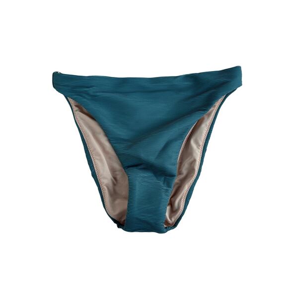 J.Crew Ribbed High-Rise‎ Cheeky Bikini Bottom, Green, Sz XXS - Picture 1 of 6